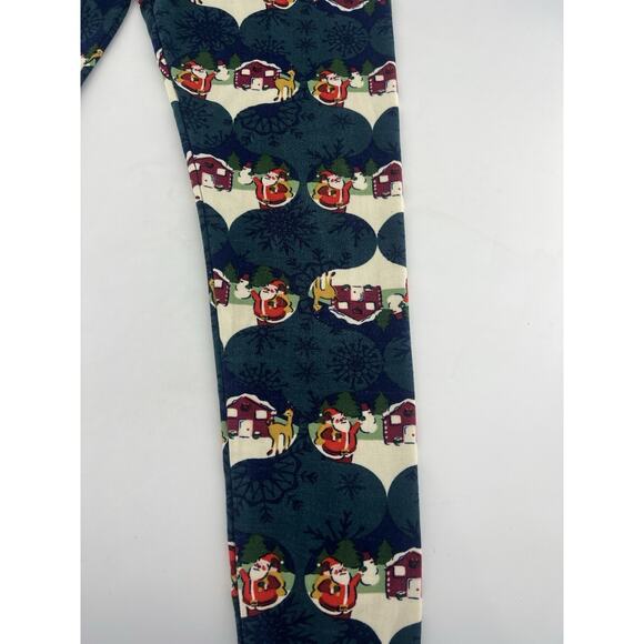 LuLaRoe Women’s Leggings Size TC Tall/Curvy XL Christmas Santa Claus Xmas Snow - Picture 4 of 8
